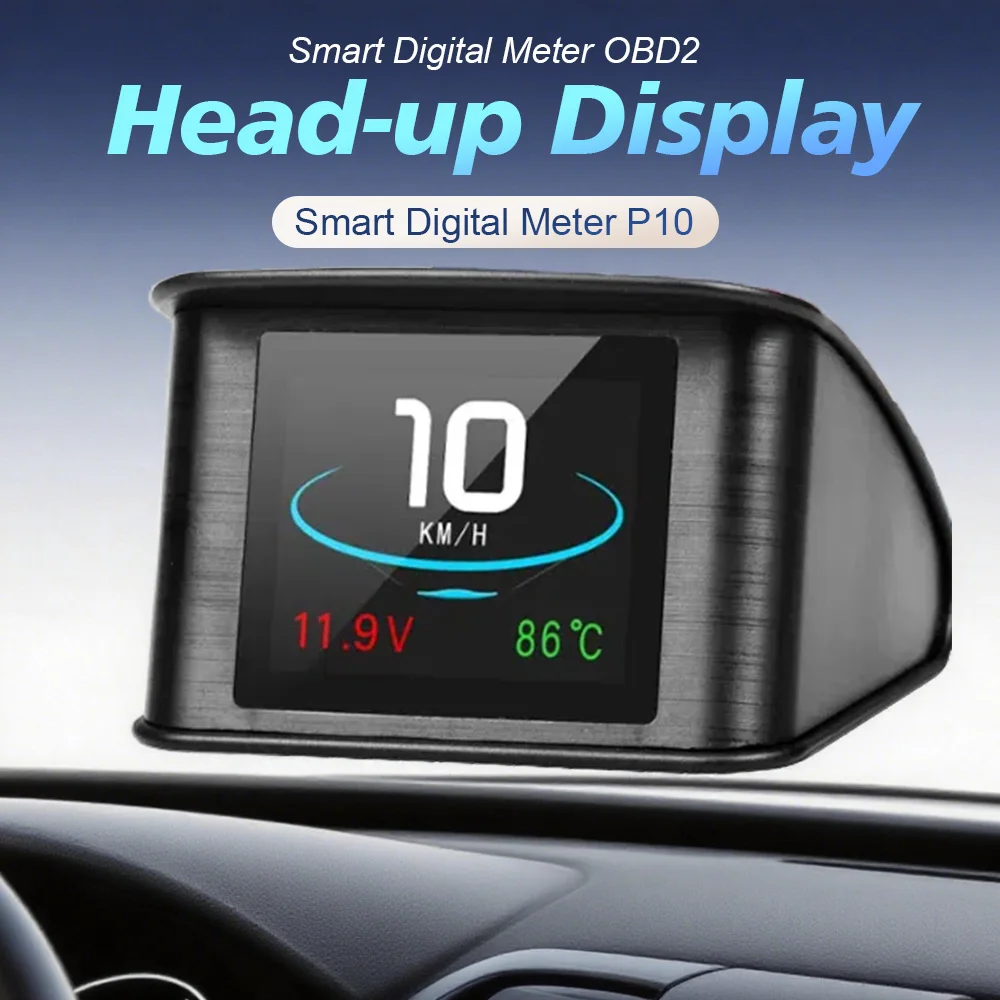

2.2 Inch Car Head Up Display HUD P10 Smart Digital Meter OBD2 Computer Speedometer Overspeed Alarm Temperature Fuel Consumption