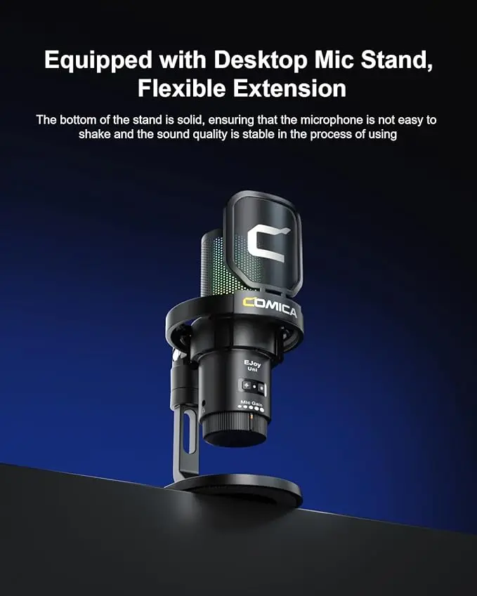 ميكروفون USB سلكي بمكثف قلبي من كوميكا مع أضواء RGB للألعاب والبث والبث والإنشاء الموسيقي وPS4/5 Ejoy Uni A Uni D #5