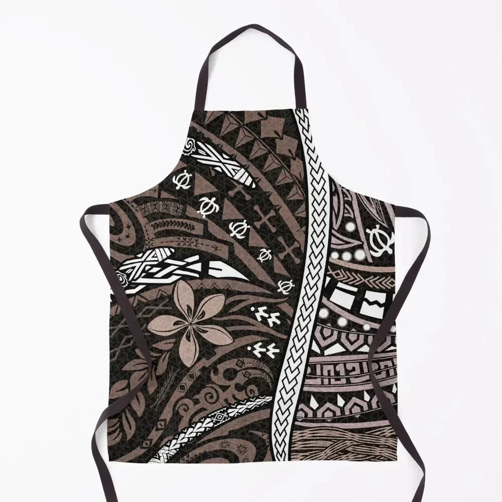 Samoan - Polynesian - Hawaiian Bronze Tribal Artboard 2036 Apron custom women's kitchen Kitchen Women waiter Apron