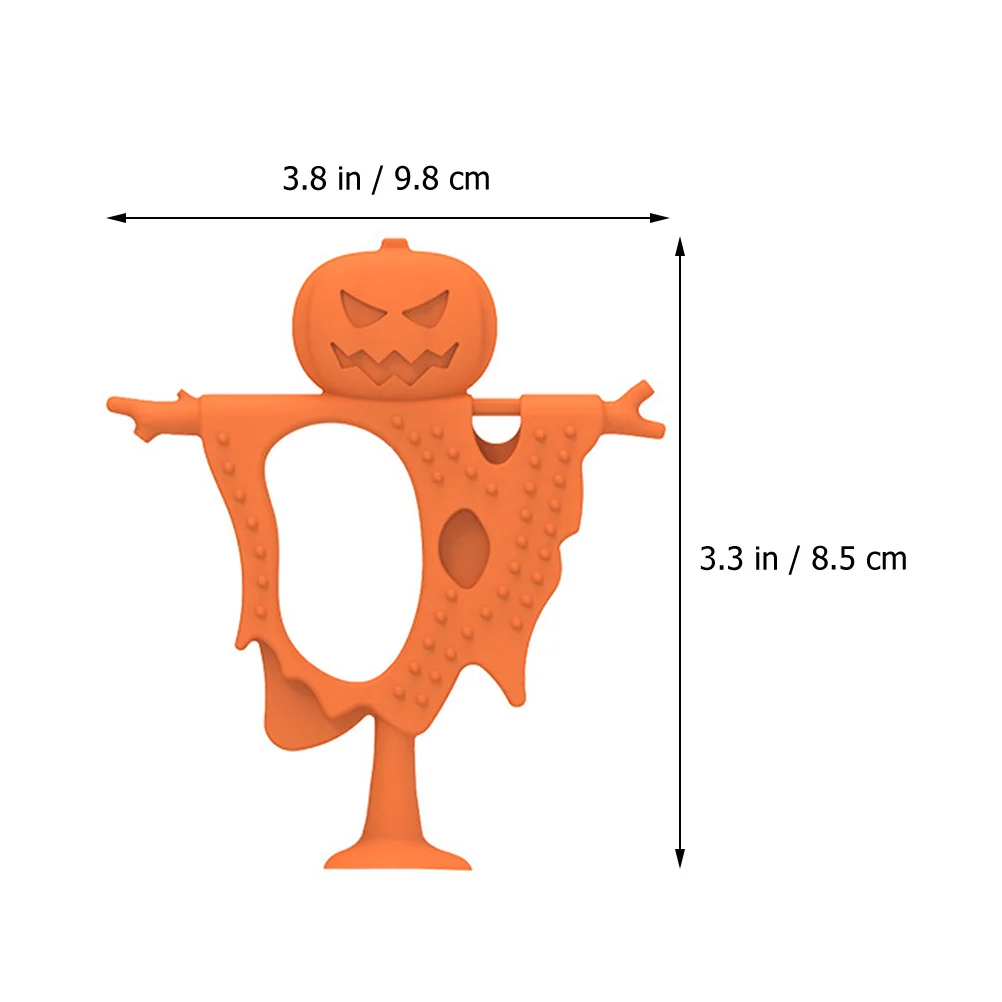 Mordedor Molar de silicona para bebé, espantapájaros de calabaza de Halloween, mordedor de alivio sensorial, juguete para masticar infantil