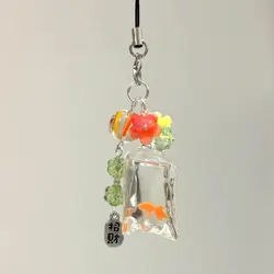 NEW Fish Cute Phone Charms Pendant Colorful Lucky Cases For iPhone 15 CCD Camera Schoolbag Ins Korea Flower Bead DIY Customized