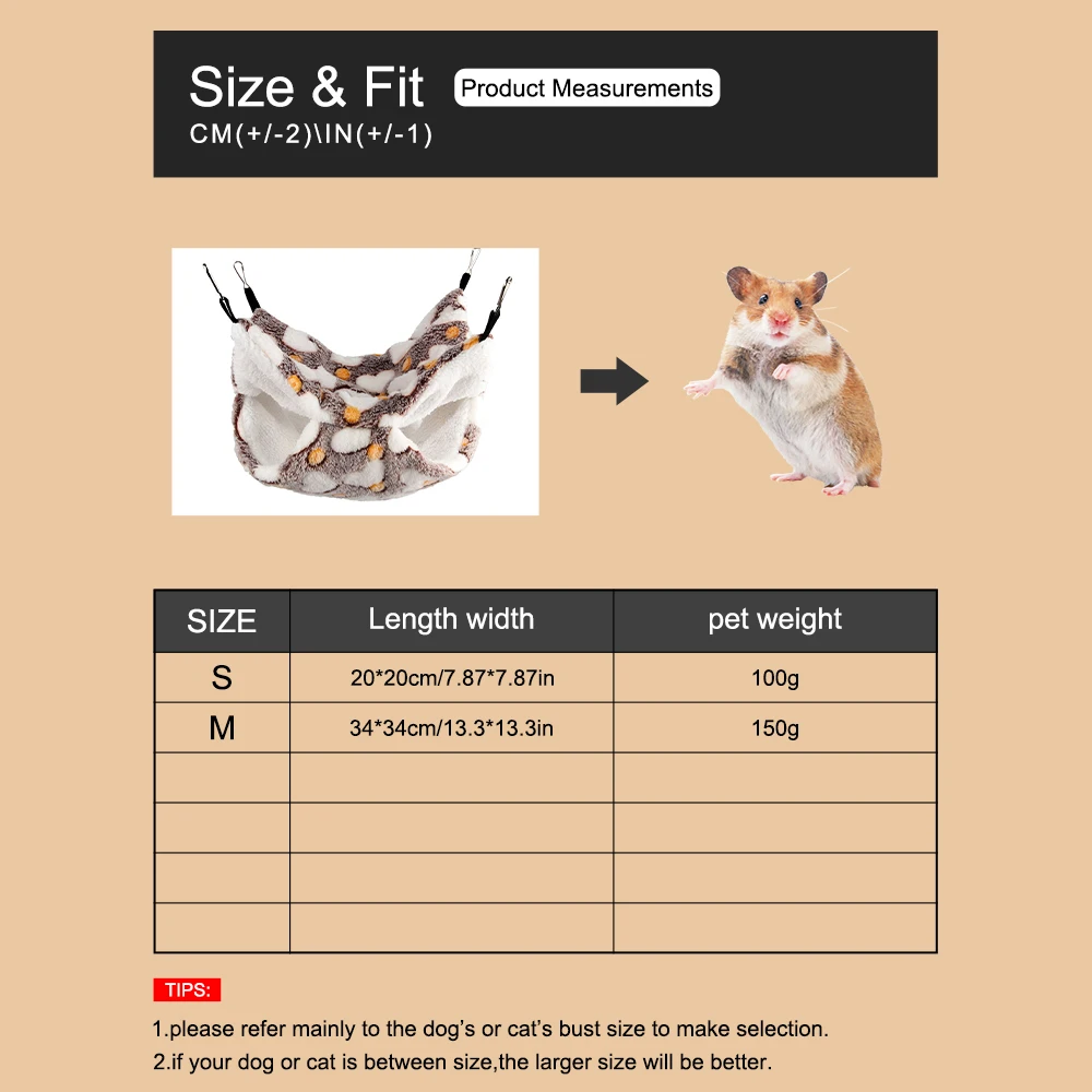 1PC 冬暖かい二層ハンモック小型ペットハンモック吊り下げリス寝袋ペット用品ハムスターハンモック