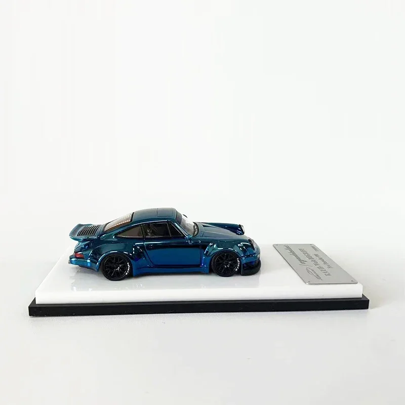 MC 1:64 modello di auto in lega RWB 930 veicolo sportivo pressofuso GT Wing Chrome Blue