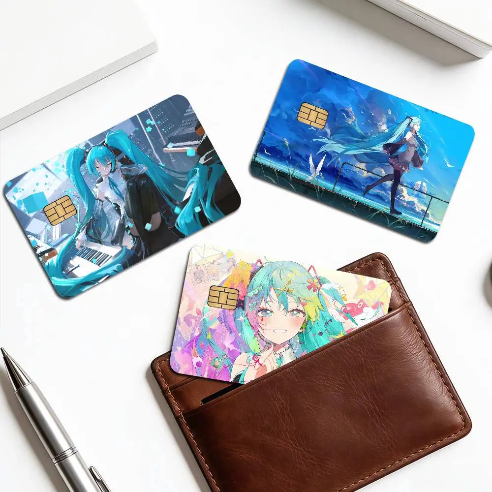 H-Hatsune Miku Anime Anime Cartoon Sticker Film Skin For Credit Card Debit Bank Bus Card