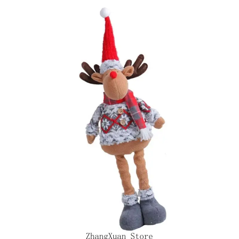 Regaldisplay, stehende Weihnachtspuppenfigur mit dehnbarer Form, weicher Stoff-Weihnachtsakzent für die Verwendung – Detail 4
