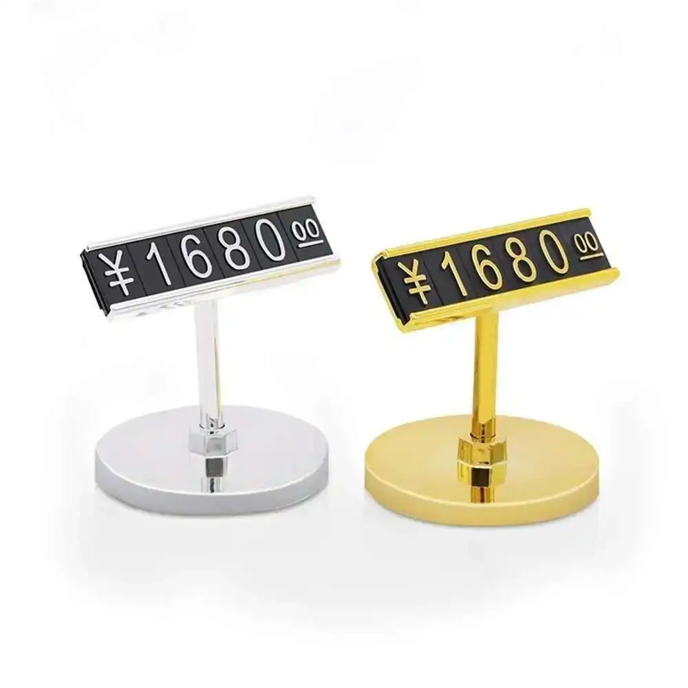 Plastic Jewelry Cubes Price Display Tags Adjustable Number Stand Frame Label Shop