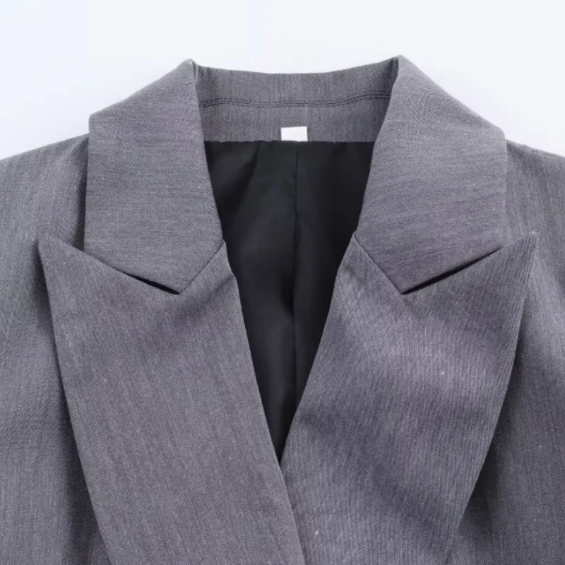 Giacca da donna casual in tinta unita, set di pantaloni, tailleur pantalone alla moda, maniche lunghe, cappotto streetwear, top da donna da ufficio