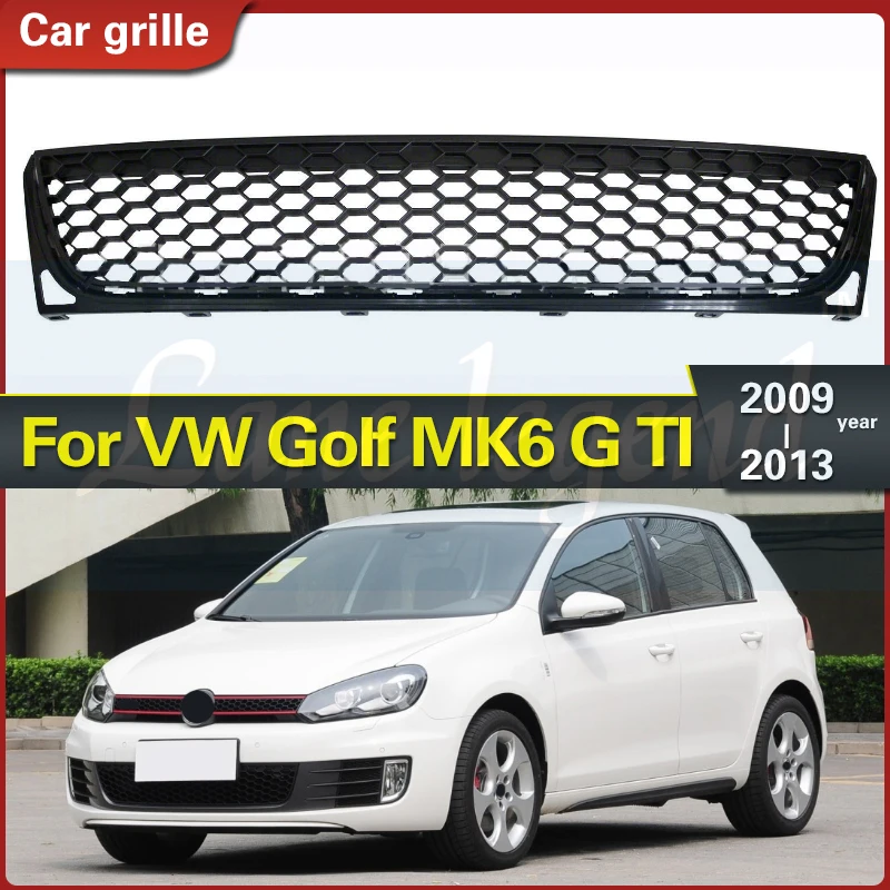 

Matte Black Car Front Bumper Grill Fog Lamp Cover Honeycomb Racing Grills For VW GTI Golf MK6 2009-2013 Body Styling Kit