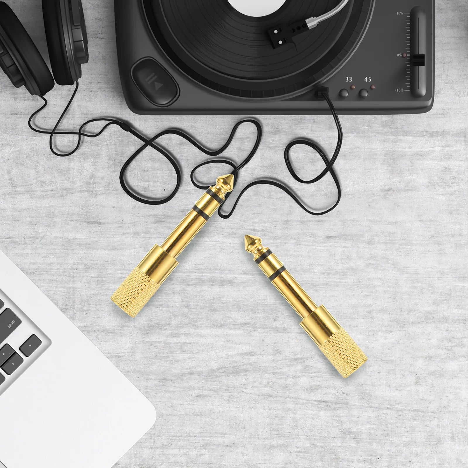 

6Pcs Professional Audio Adapter 6.35mm to 3.5mm Jack Converter for Headset Mic Instrument Amplifier Mixer Sound System Connector