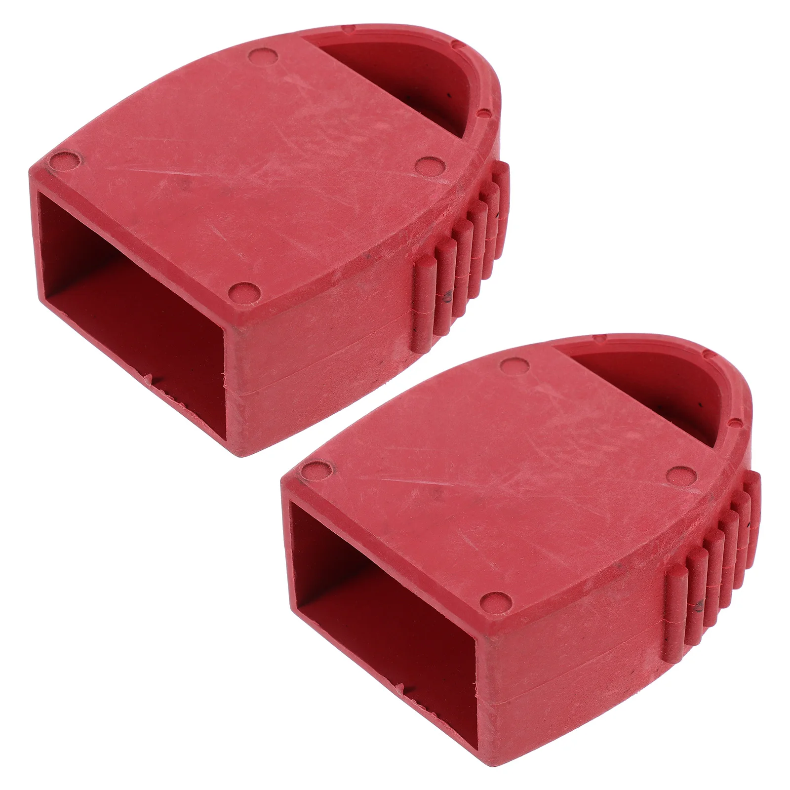 

2 pcs Ladder Anti Slip Cover Red Thick Rubber Protector Durable Surface Floor Protection Extension Outdoor Pool Noise Reduction