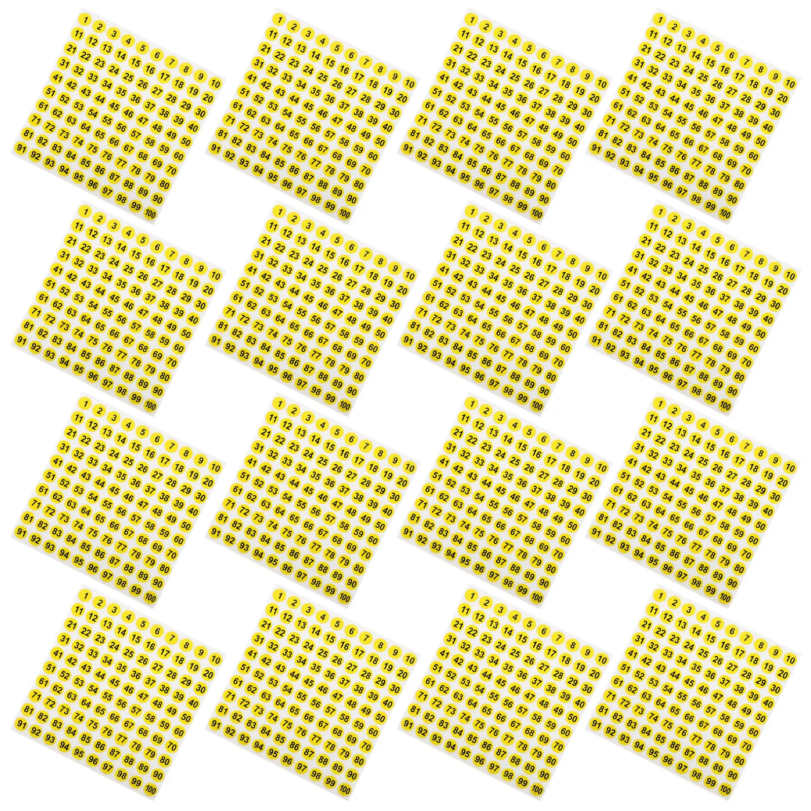 

100 круглых наклеек с номерами, водонепроницаемые цифровые этикетки для одежды, обуви, головных уборов, самоклеящиеся классификационные наклейки