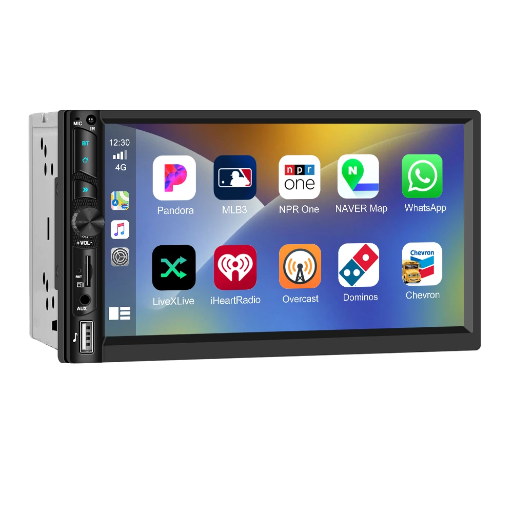 Podofo 2 Din autoradio draadloze Carplay Android Auto achteruitrijcamera 7 inch auto multimediaspeler MP5 BT FM/RDS stereo - afbeelding 2