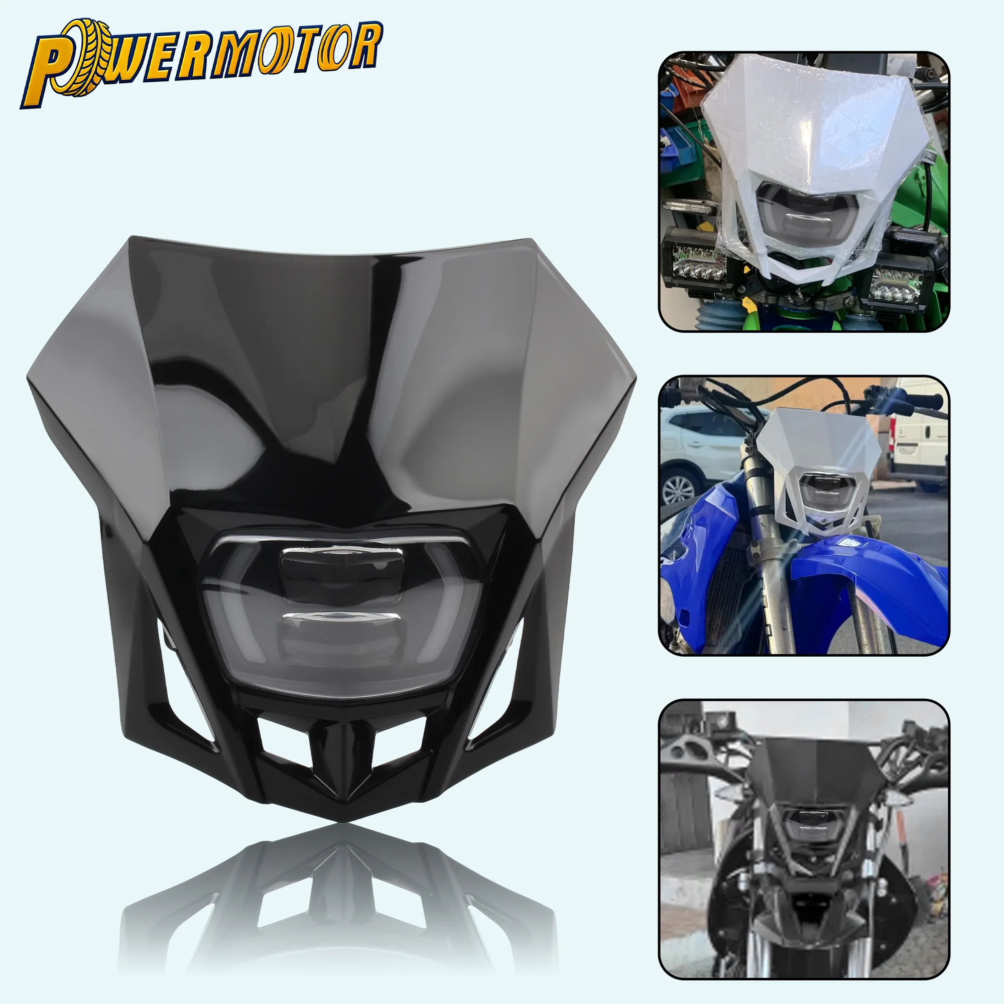 

Motorcycle LED Headlight Assembly for Yamaha Kawasaki Suzuki Honda KLX CRF WR YZ 230 150 250 450 Motocross Fairing Dirt Bike