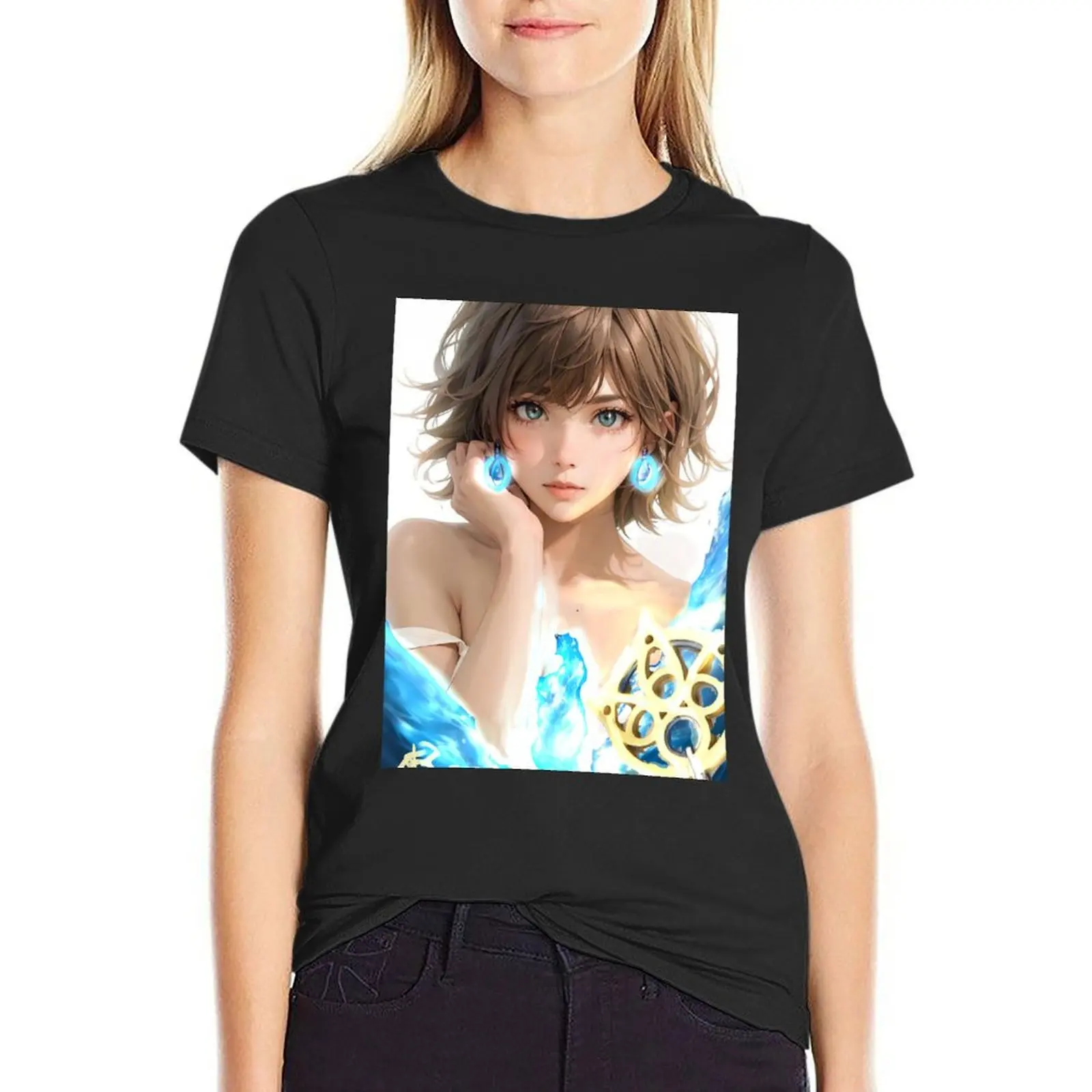 Yuna T-Shirt blanks customizeds hippie clothes heavyweights Women clothing