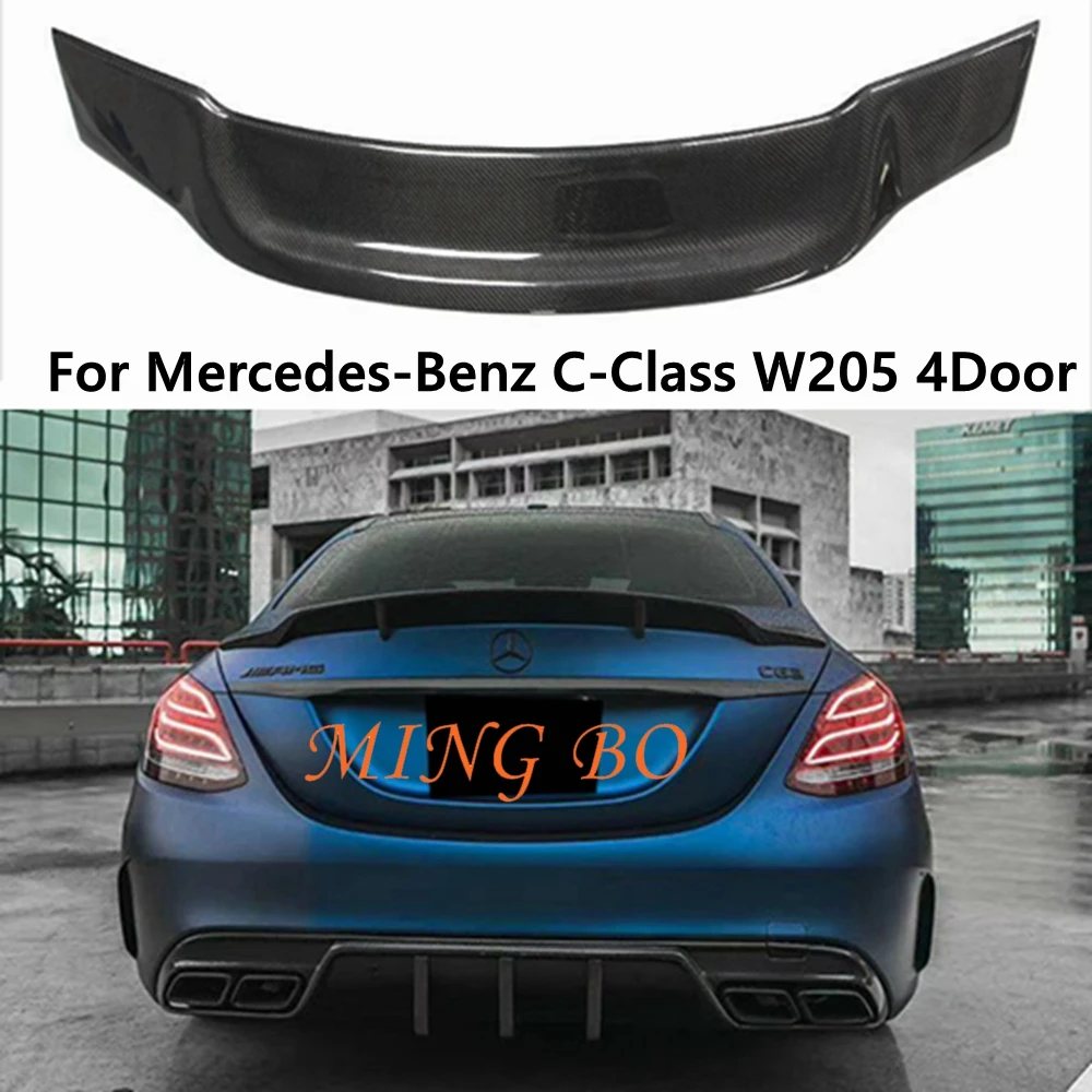 

For Mercedes-Benz C-Class W205 4Door sedan R Style Carbon Fiber Rear Spoiler Trunk Wing 2013-2022 FRP Forged carbon