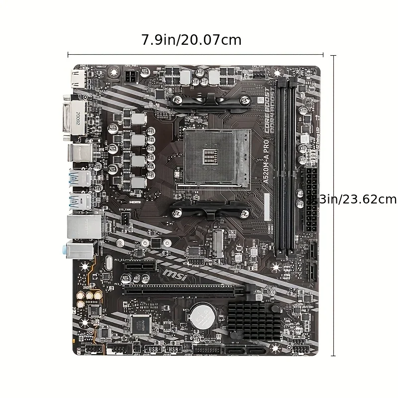 AMD Ryzen 5 5600GT بدون مروحة + MSI A520M-A PRO اللوحة الأم R5 CPU اللوحة الأم مجموعة المعالج المقبس AM4 DDR4 128GB 4K Ultra HD pl