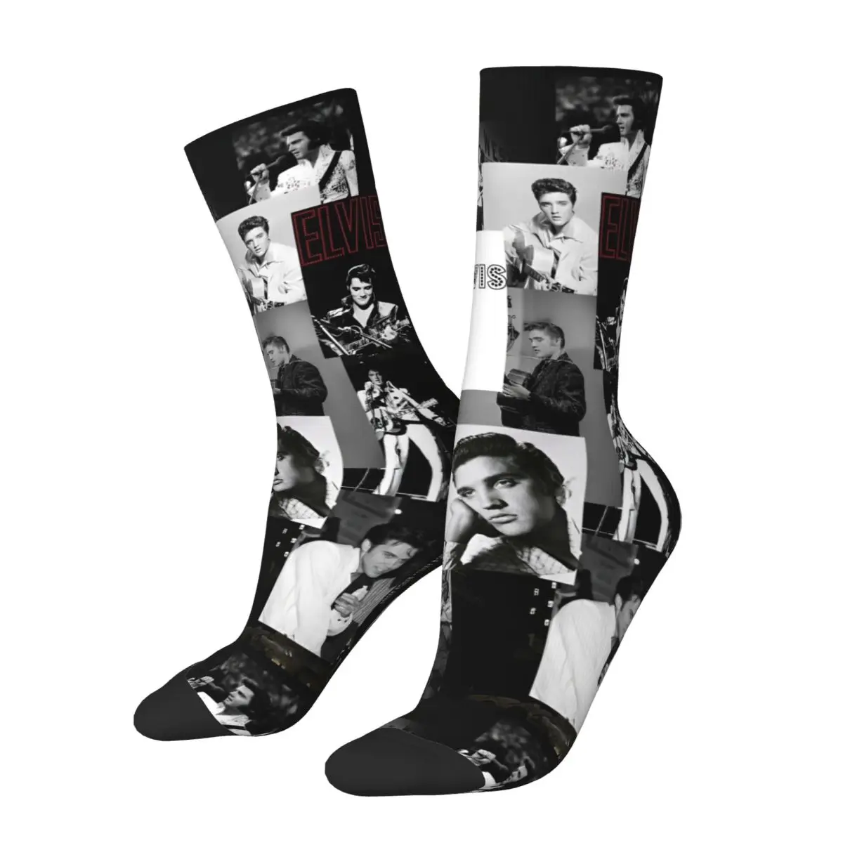 Colorful Legends Of E-Elvis P-Presleys Basketball Socks Polyester Middle Tube Socks for Women Men