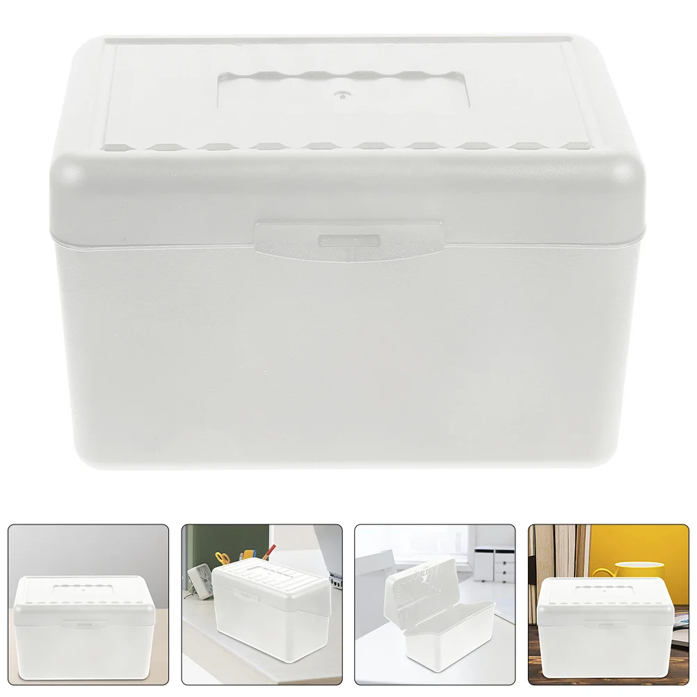 2Pcs Business Card Box Space Saving Desk Organizer Portable Office Cards Holder Practical Card Storage Case