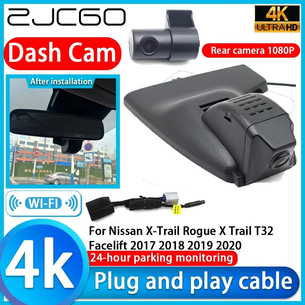 for Nissan X-Trail Rogue X Trail T32 Facelift 2017 2018 2019 2020 Video Recorder 4K UHD Plug and Play Car DVR Dash Cam Camera