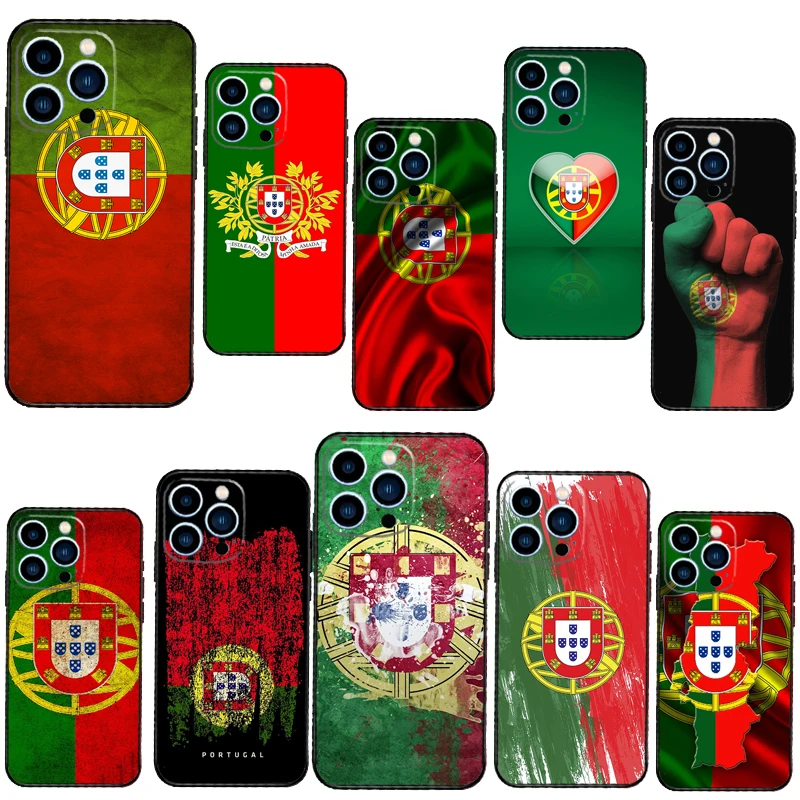 Portugal Flag Case For iPhone 13 Pro Max 12 Mini 11 14 15 16 XS MAX XR Plus Silicone Phone Cover