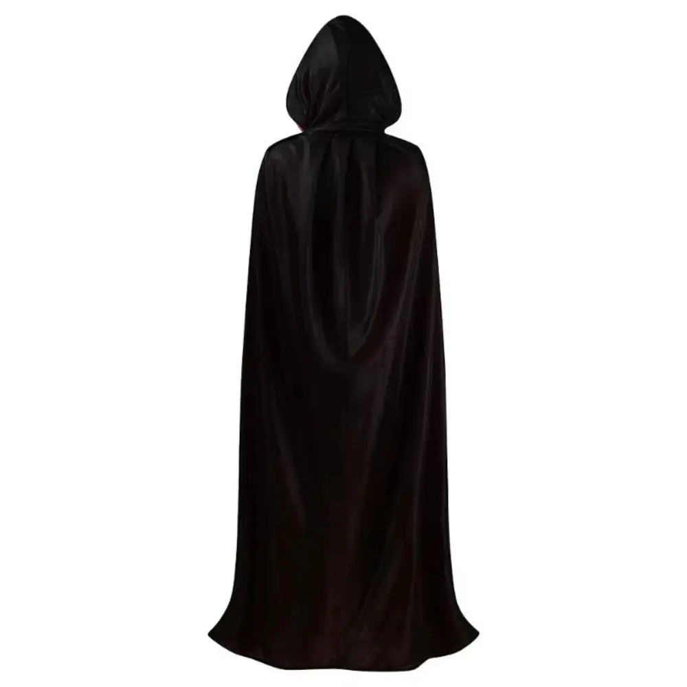 

Reversible Halloween Cloak Witch Clothes Hooded Wizard Robe Scary Costumes Stand Collar Performance Costumes