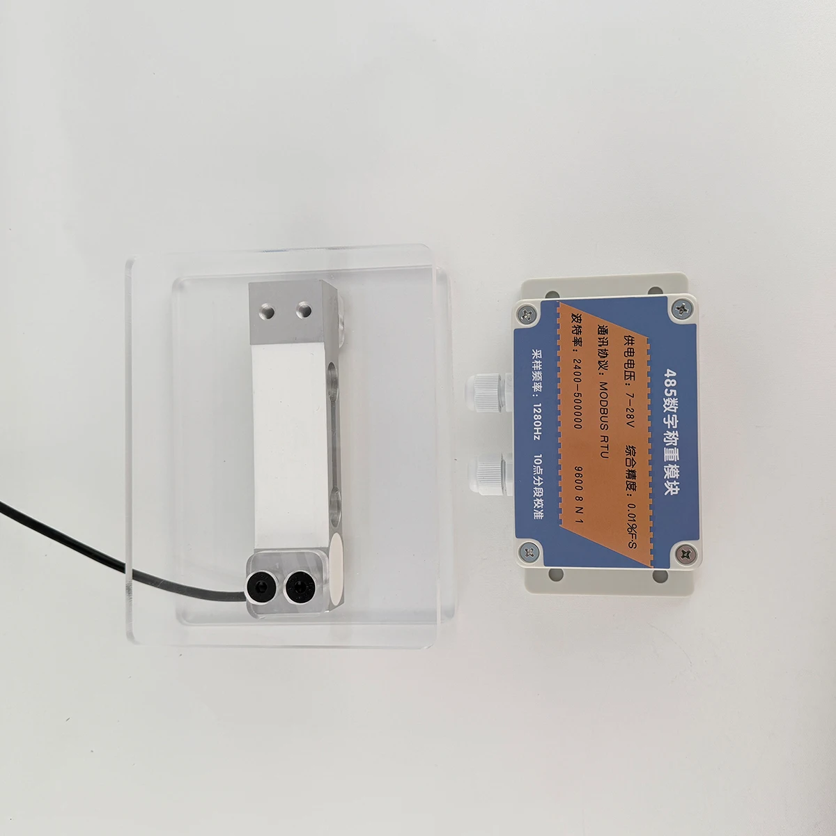 RS485 Modbus RTU Weighing Sensor Kit with Aluminum Load Cell & Acrylic Mounting Bracket 3kg 10kg 20kg 50kg 100kg
