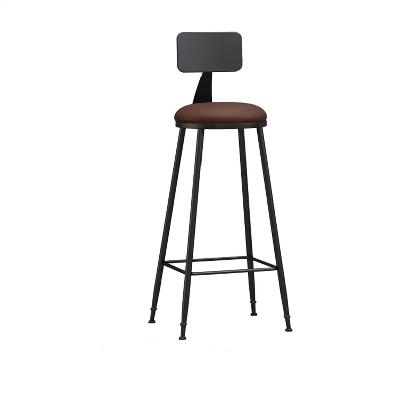 High Stool With Backrest Tabouret Design Bar Chair Aesthetic Wheels Office Chairs House Mini Home Furniture Minimalist Gray Shop