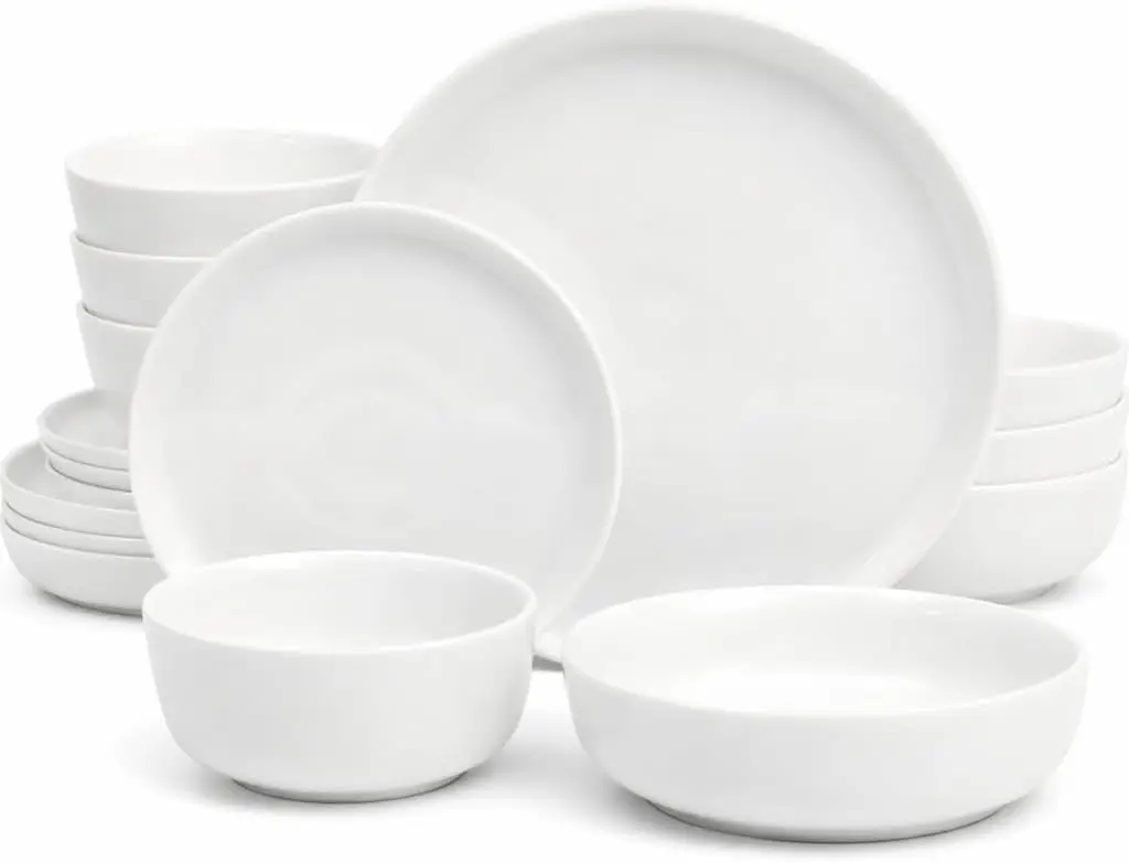 

Набор столовой посуды Oslo Porcelain, устойчивый к сколам и царапинам, 4 шт., 16 шт.), белый — можно мыть в микроволновой печи и в посудомоечной машине