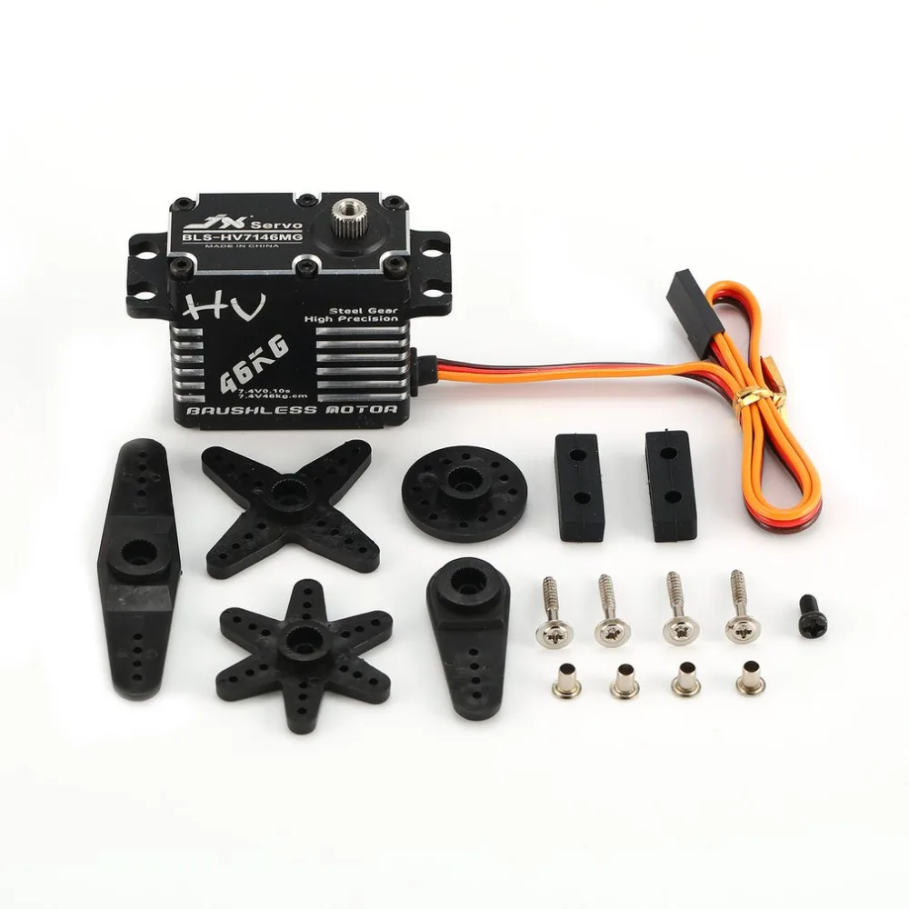 JX Servo BLS-HV7146MG 46KG standar Brushless Digital HV Motor gir baja presisi tinggi cangkang aluminium CNC penuh untuk suku cadang mobil RC