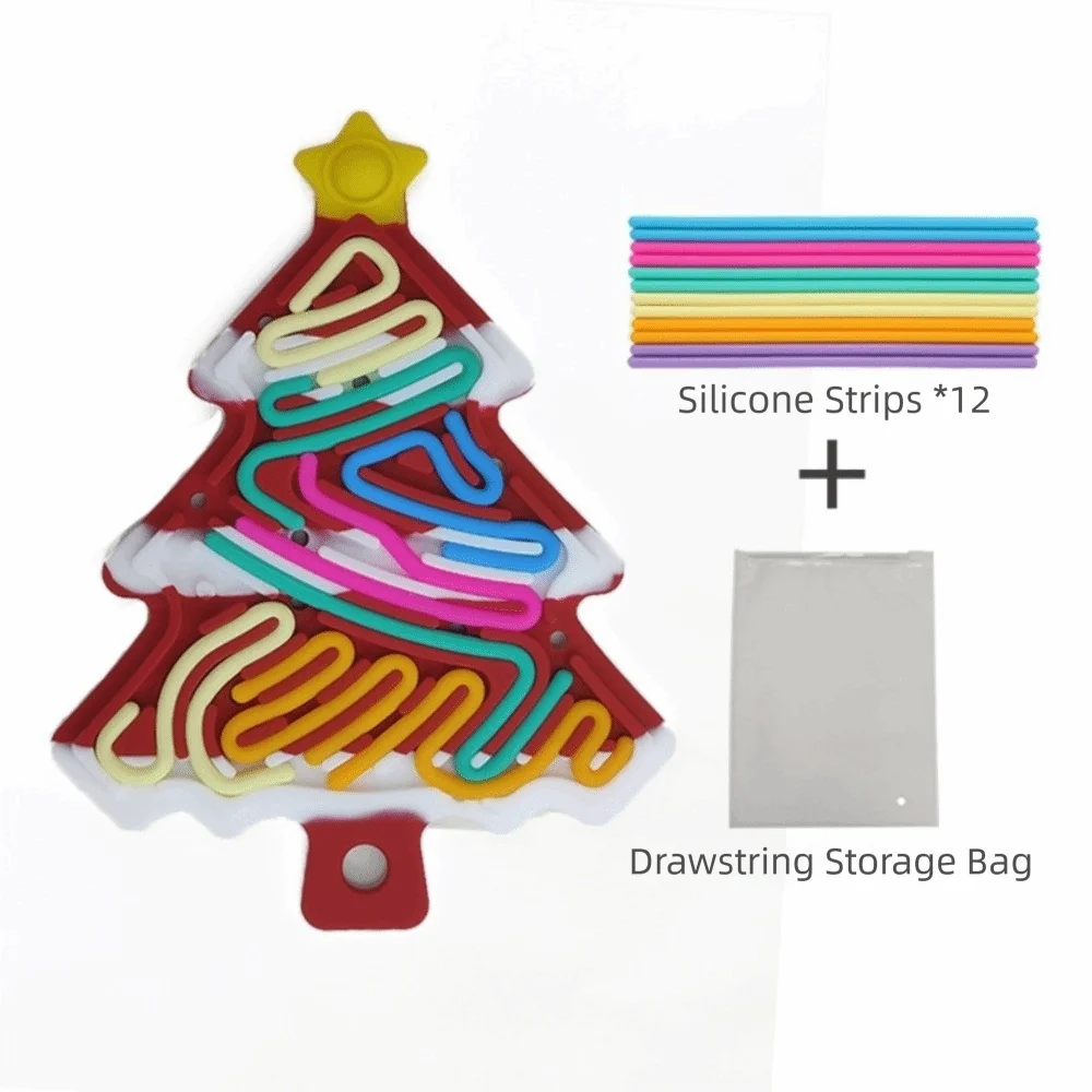 Christmas Tree Sensory Fidget Silicone 3D Texture 3D Shape Jigsaw Puzzle Activity Design Tree Shape Portable Fine Motor Gifts