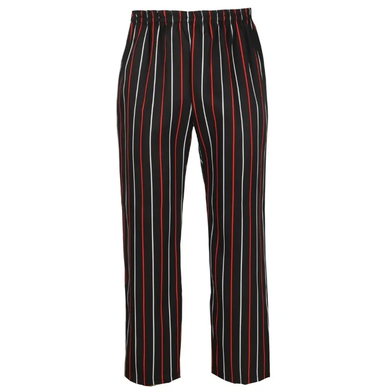

Striped Chef Pants Elastic Waist Zebra Print Work Pants Restaurant Kitchen Uniform