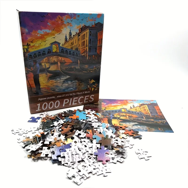 Puzzle de peinture d'artiste de venise, 1000 pièces, 27x20 pouces (70x50cm), Puzzle d'art Premium pour adultes, cadeau relaxant