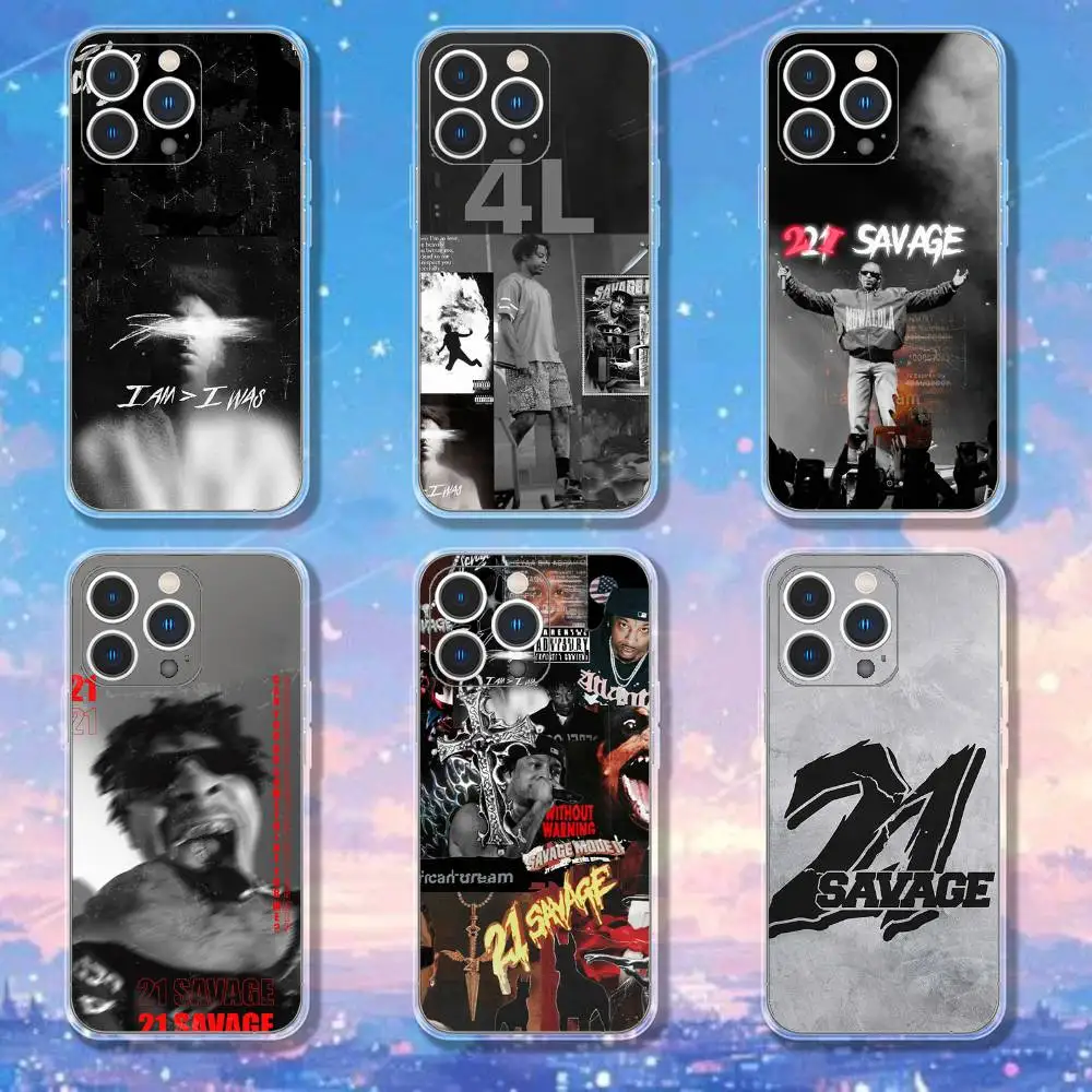 

21 S-Savage Poster Phone Case For iPhone 17,16,15,14,13,12,11 Pro,Max,Plus,X,XS,XR,SE4,E Mini Transparent Soft Cover