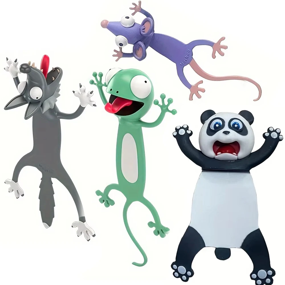 1 Marcador 3D Estéreo de Dibujos Animados, Marcapáginas de Animales, Gato Lindo Original de PVC, Material Creativo, Divertido Gato, Material Escolar para Estudiantes, Ayuda para la Lectura