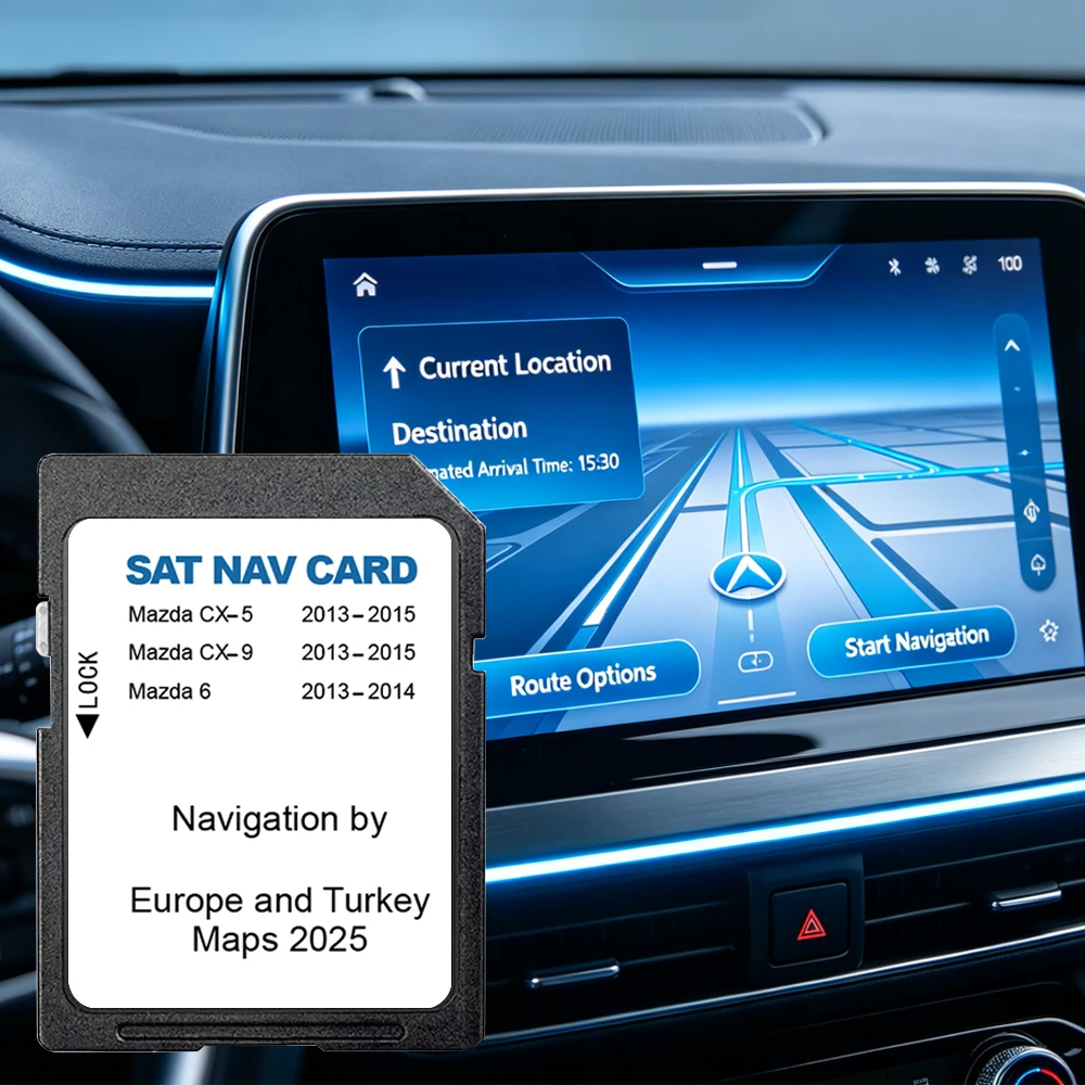 Für Mazda 6 CX5 CX9 Auto 2025 Navigations-SD-Karte 8GB EU UK Karte GPS-Version Karte Navi Software-Update SD-Speicherkarte Satellitennavigation