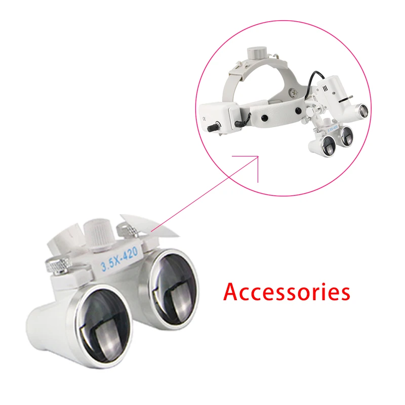 Lupas dentales 2.5X 3.5X lupa o batería para faro LED de 5W ENT quirúrgico, otros accesorios, herramientas