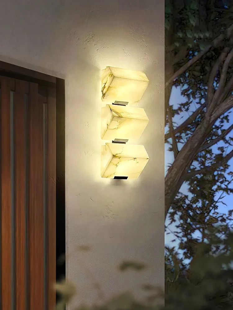 Modern Minimalist Natural G9LED Marble Wall Lamps for Living Rooms Balconies Corridors Staircases Bedrooms LED Lighting Fixtures