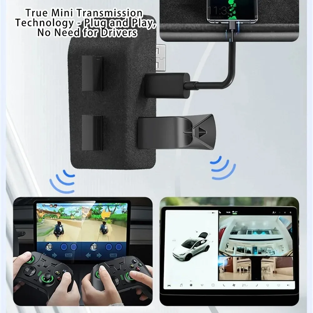 For Tesla Model 3 Y Glove Box Expansion Hub USB Fast Charging Center Console Flocked Plug and Play Multi Port Accessory