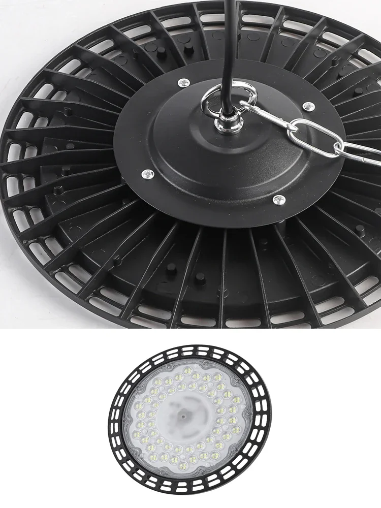 High Brightness UFO LED High Bay Lights 100W 150W 200W Commercial Industrial Market Warehouse Garage Workshop Garage Lamps AC220