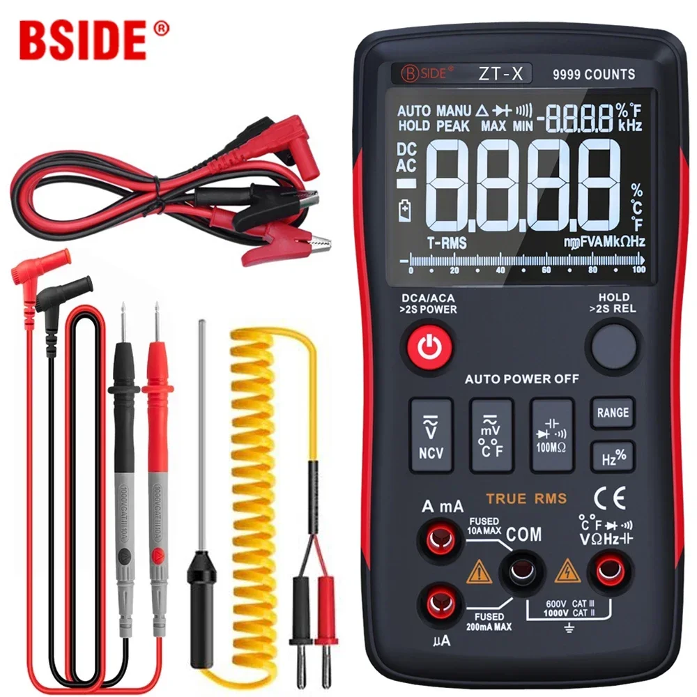 Current Capacitor Ohm temp Hz NCV Tester Digital Multimeter BSIDE ZT-X 102A T-RMS Auto Range EBTN LCD DC AC Voltmeter Ammeter