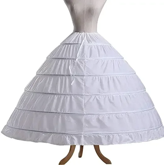 Rok Petticoat 6 Hoop wanita, rok Dalaman selip Crinoline untuk pesta pernikahan