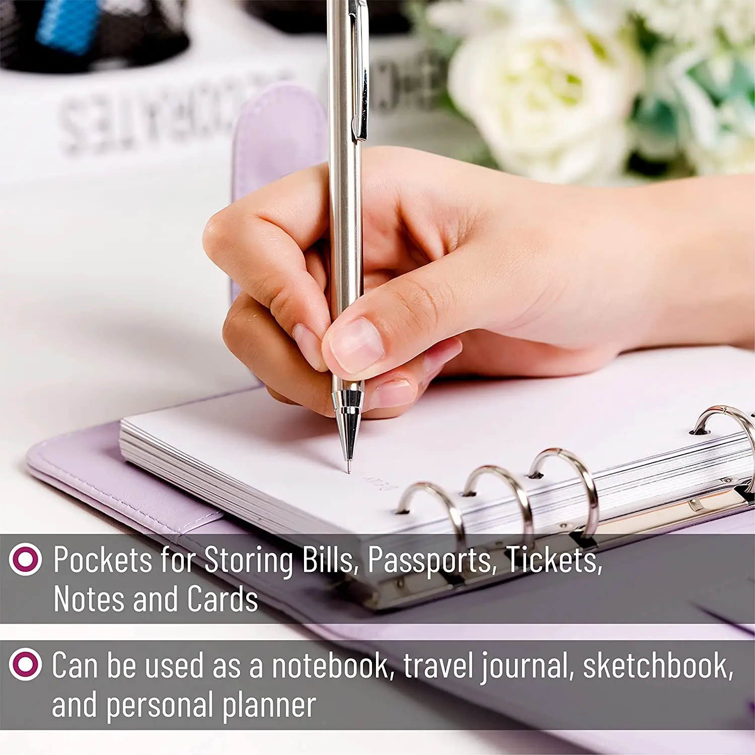 A6 Budget Binder Notebook Cash Envelopes System Set Binder Pockets PU Leather Money Budget Saving Bill Organizer Accessories