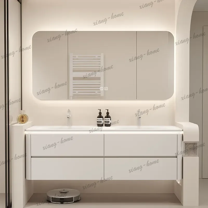PG Customized DuPont Corian Bathroom Vanity Set with Integrated Basin round Corner Wash Sink - Imported Quality