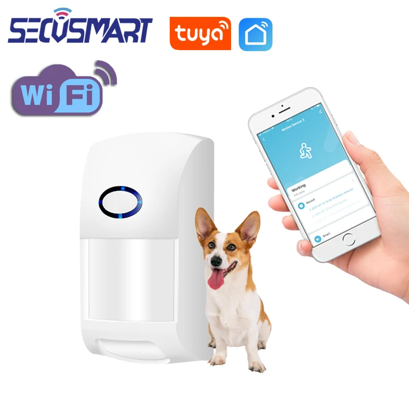 Tuya WiFi PIR Infrared Detector Smart Home Human Motion Sensor 25kg Pet Immune Security Protection Alarm APP Remote Control