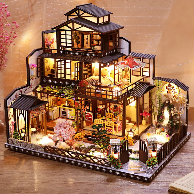 Furniture Diy Doll House Wooden Miniature Doll Houses Furniture Kits Assemble Puzzle Handmade Dollhouse Craft Toys For Children