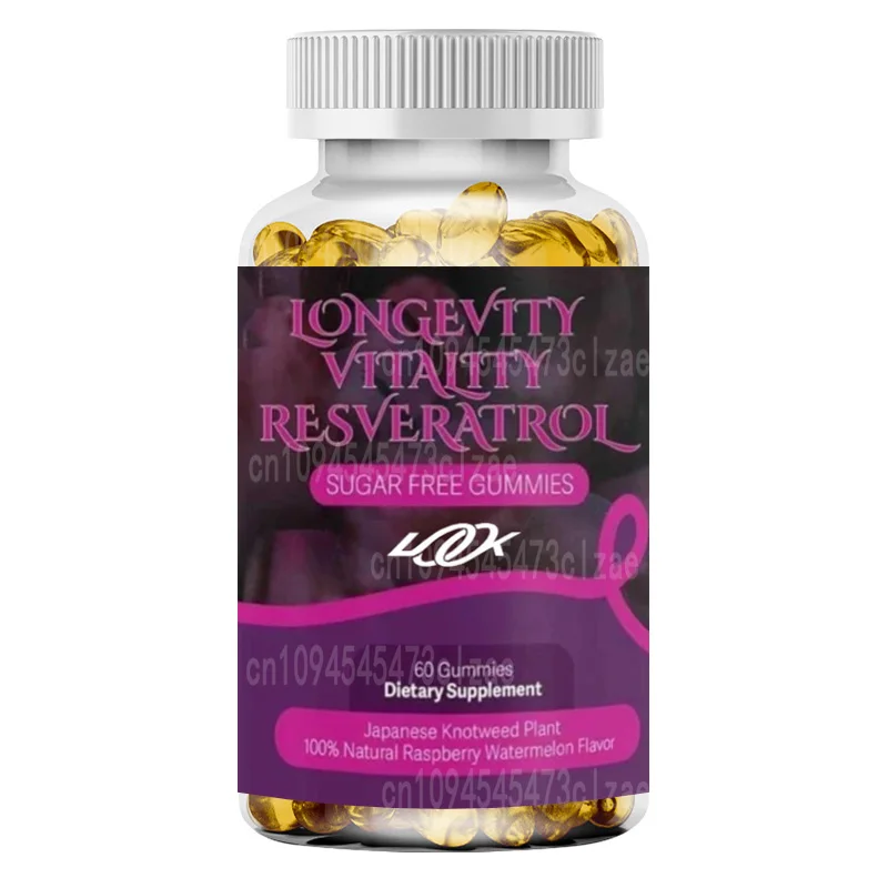 Resveratrol Supplement 1500mg Gummies, Organic Components of Resveratrol Are Sugar Free and Gluten Free