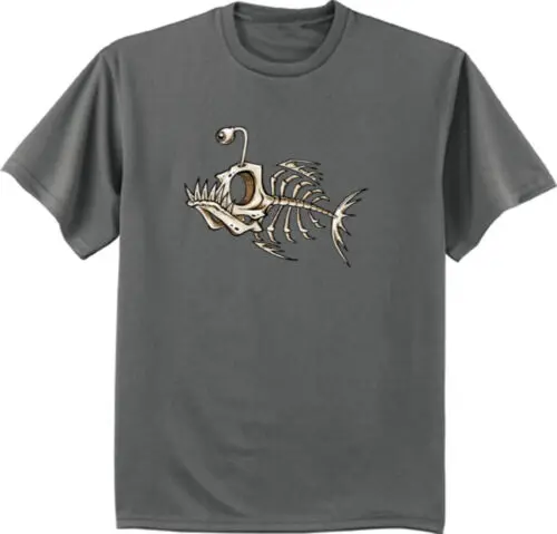 Big and Tall t-shirt fish bones decal fishing shirts for men bigmen tee