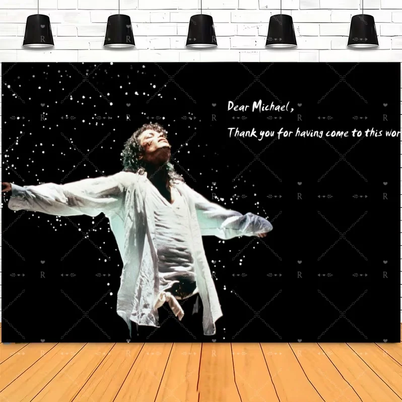 Star Michael Jacksons Geburtstagsparty-Dekorationsset: Hintergrund, Tortenaufsatz, Luftballons, Fotografie-Requisiten und Poster – Detail 10