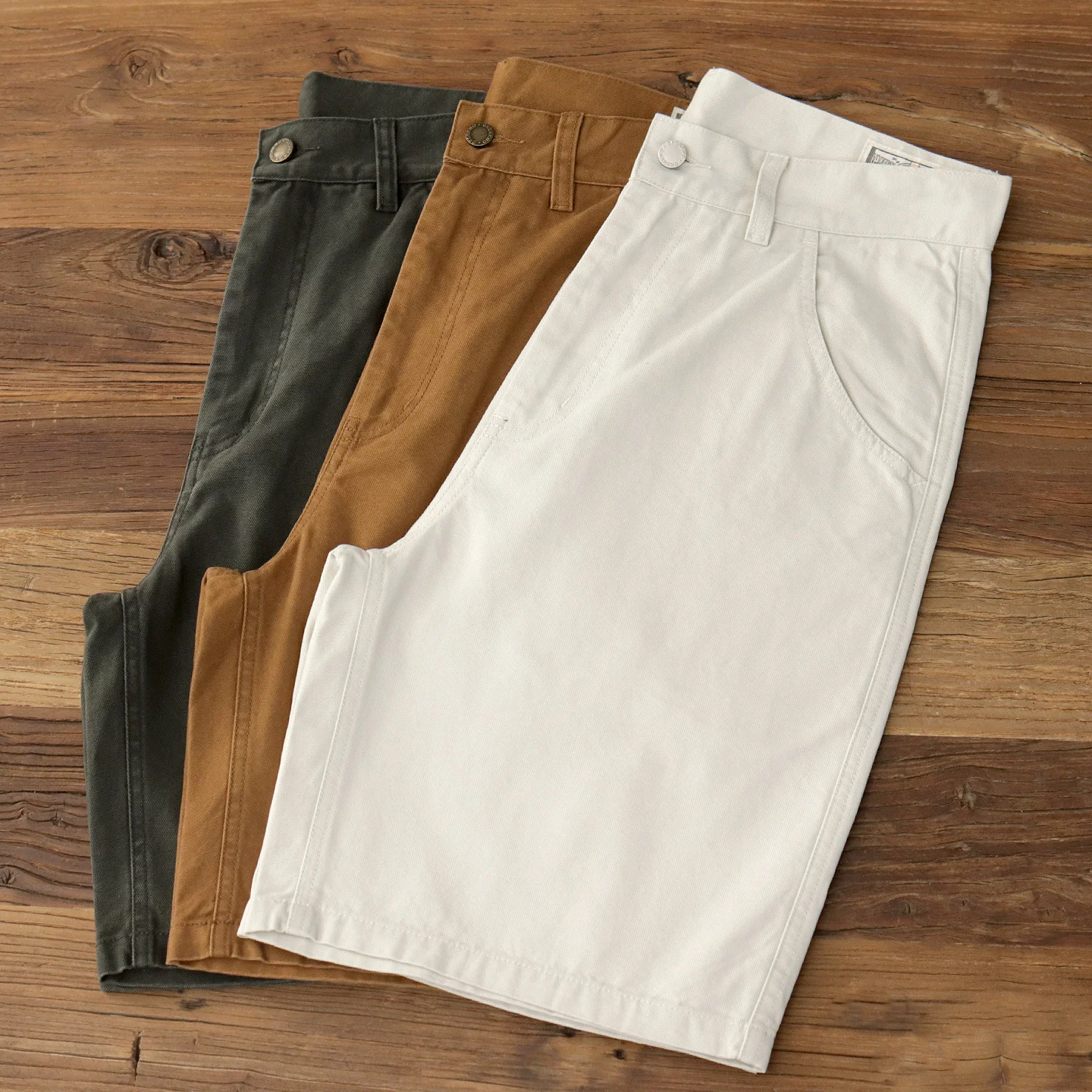 2025 Summer New American Retro 12OZ Canvas Cargo Shorts Men's Simple 100% Cotton Washed Old Straight Loose Casual 5-point Pants