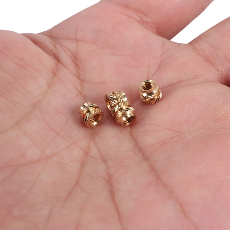 100Pcs M3 Thread Knurled Brass Threaded Heat Set Heat Resistant Insert Embedment Nut,M3X5X4,For 3D Printer Voron 2.4 Etc